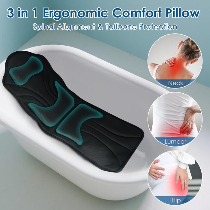 Drift away with the Atsuwell Full Body Bath Pillow! Luxurious cushioning for your head, neck, and back. Relax, soak, and unwind completely.