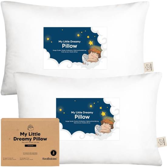 2 Pack Organic Cotton Toddler Pillows for Sleeping
