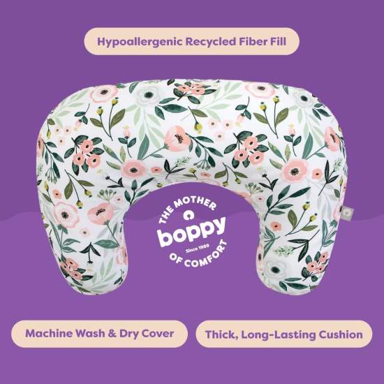 Boppy Nursing Pillow Pink Garden Flowers