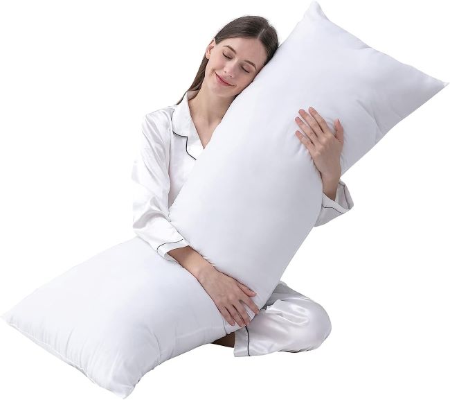 DOWNCOOL breathable long body pillow insert for side sleepers