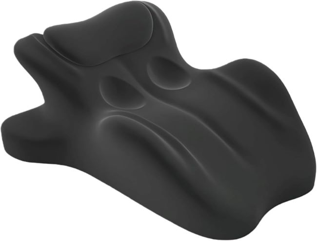LizhSynergy Prone Position Pillow – black multifunctional prone sleeping pillow designed for face-down relaxation and mobile phone use in bed