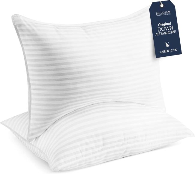 Beckham Hotel Collection standard queen down alternative pillows set for soft support and everyday sleep comfort