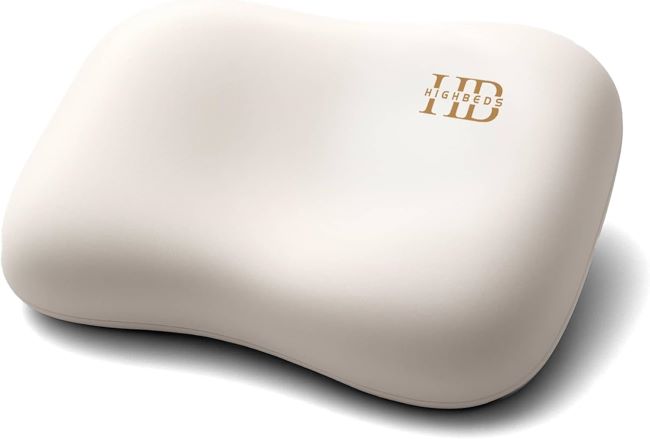 Ergonomic cervical neck pillow with memory foam and breathable silk cover, designed for neck pain relief and spinal alignment