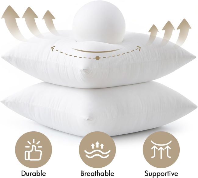 MIULEE decorative pillow inserts with firm support and full, plush appearance