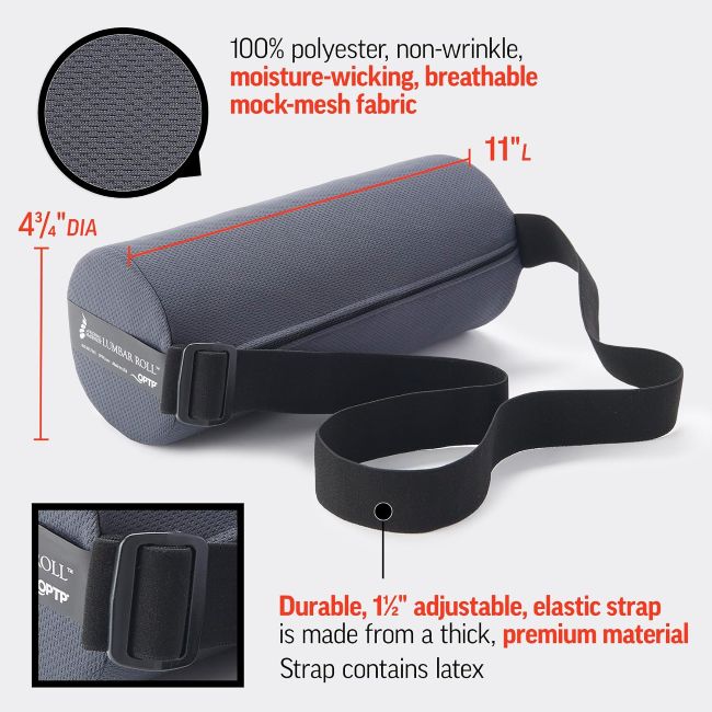 Original McKenzie Lumbar Roll used for comfortable sitting at a desk, in a car, or at home
