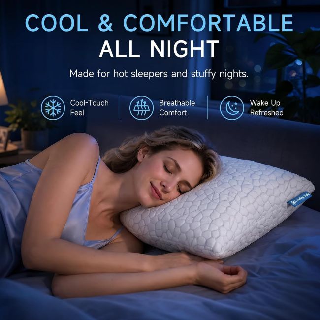 QUTOOL memory foam pillows designed for customizable loft and sleeping comfort