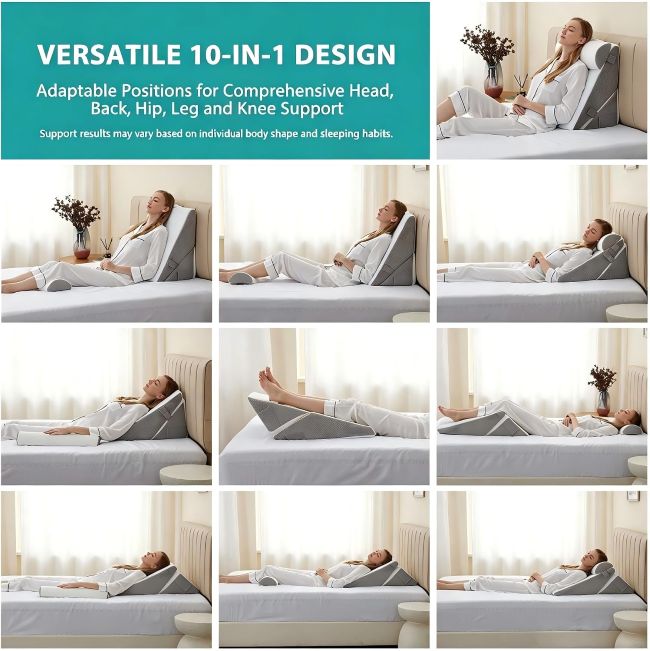 Bedluxe bed wedge pillows with supportive memory foam design