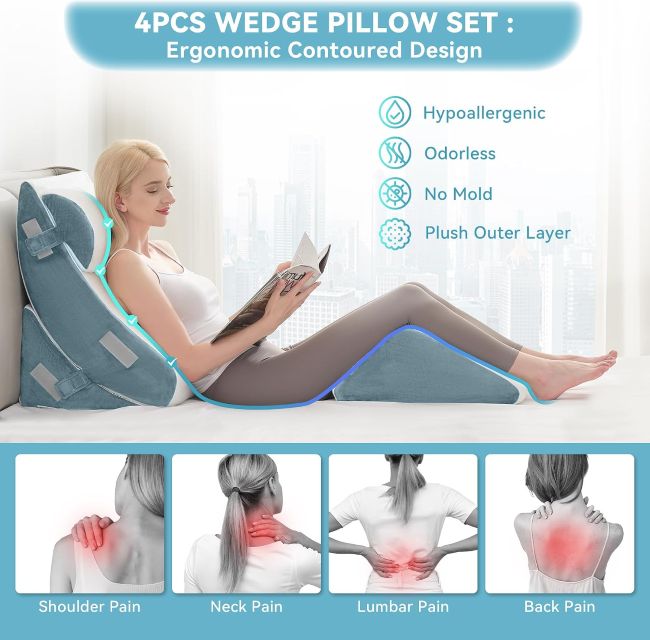 Kingfun multi-piece orthopedic pillow set