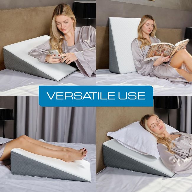 Kolbs wedge pillow for sleeping, reading, and elevated positioning