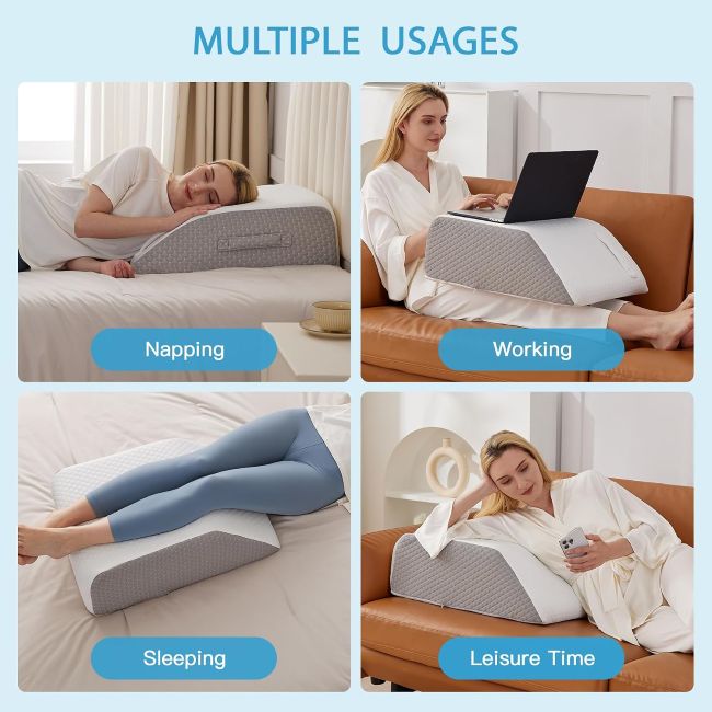 MEGCXIT memory foam leg wedge pillow for elevated positioning