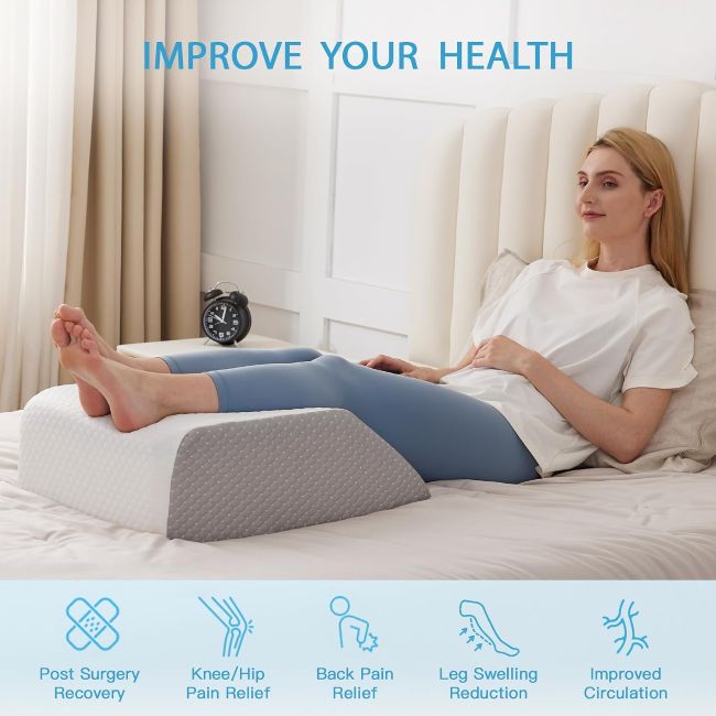 MEGCXIT Leg Wedge Pillow with ergonomic incline for comfortable leg support